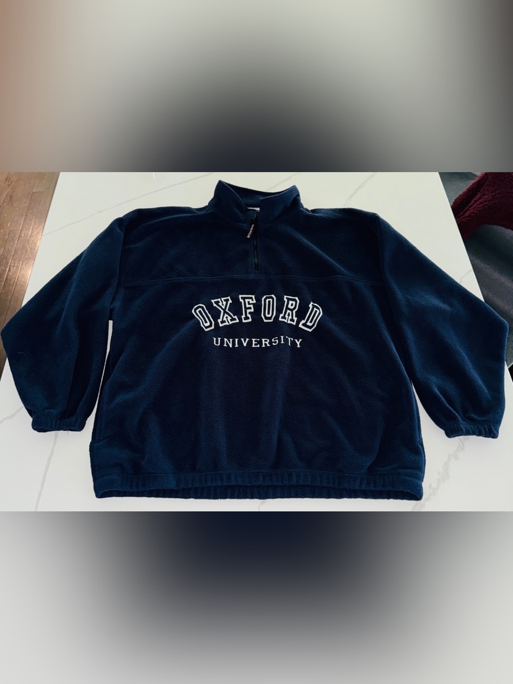 Oxford Navy Quarter-Zip Fleece Pullover